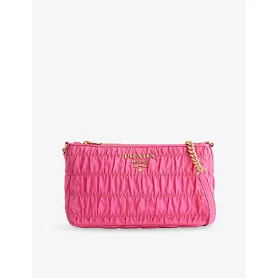 Reselfridges Womens  Pre-loved Prada Tessuto Gaufre Cross Body Bag In Pink