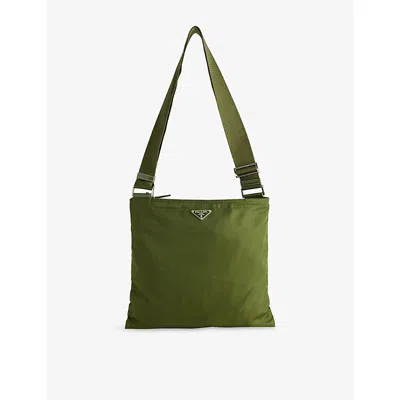 Reselfridges Womens  Pre-loved Prada Tessuto Zip-top Nylon Crossbody Bag In Green