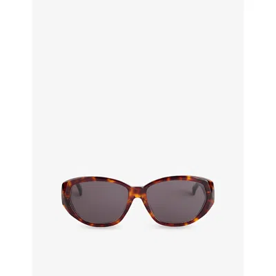 Reselfridges Womens  Pre-loved Saint Laurent 90s Cat-eye-frame Acetate Sunglasses In Brown
