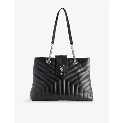 Reselfridges Womens  Pre-loved Saint Laurent Loulou Leather Tote Bag In Black
