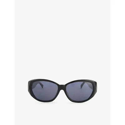 Reselfridges Womens  Pre-loved Saint Lurent 90s Oval-frame Acetate Sunglasses In Black