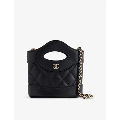 Reselfridges Womens  Pre-loved Chanel 31 Quilted Leather Shopper Bag In Black