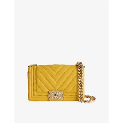 Reselfridges Womens  Pre-loved Chanel Boy Flap Leather Shoulder Bag In Yellow