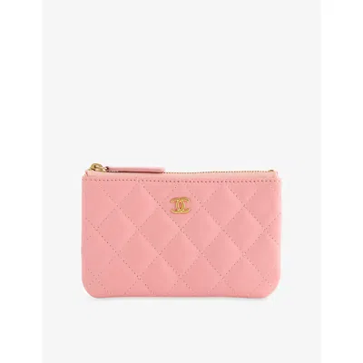 Reselfridges Womens  Pre-loved Chanel Cc Zipped Quilted Leather Pouch In Pink
