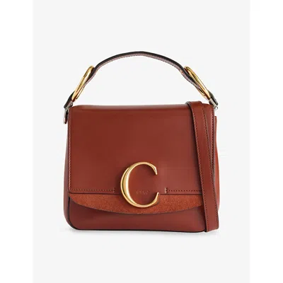 Reselfridges Womens  Pre-loved Chloé C Mini Leather Cross-body Bag In Brown
