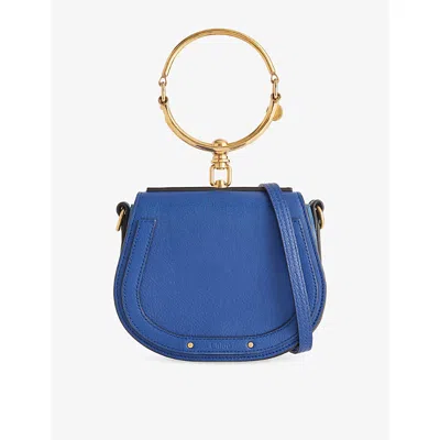 Reselfridges Womens  Pre-loved Chloé Nile Leather Crossbody Bag In Blue