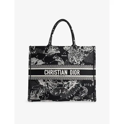 Reselfridges Womens  Pre-loved Dior Christian Dior Book Large Canvas Tote Bag In Black