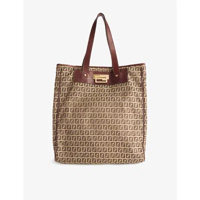 Reselfridges Womens  Pre-loved Fendi Zucchino Canvas Tote Bag In Beige