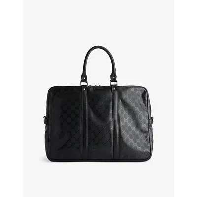 Reselfridges Womens  Preloved Gucci Gg Imprime Coated-canvas Business Bag In Black