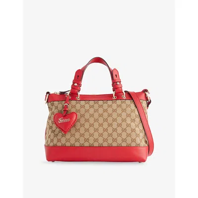 Reselfridges Womens Neutral Pre-loved Gucci Gg Valentine Canvas Handbag