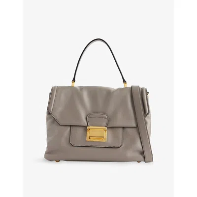 Reselfridges Womens Grey Silver Pre-loved Miu Miu Two-way Leather Handbag In Gray