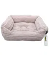 Reserve Jacquard Cuddler Ultra-soft Pet Bed For Dogs & Cats In Pink