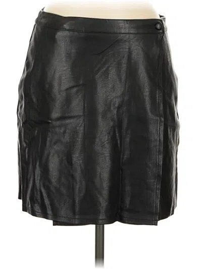 Pre-owned Reserved Faux Leather Skirt In Black
