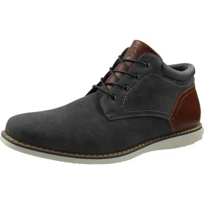 Reserved Footwear Keith Mens Lace-up Faux Leather Derby Shoes In Grey