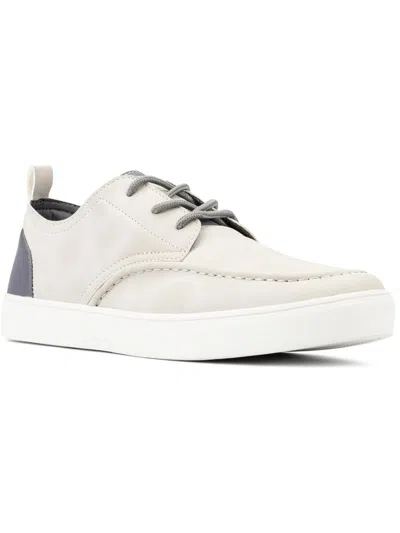 Reserved Footwear Kono Mens Faux Leather Casual And Fashion Sneakers In Grey