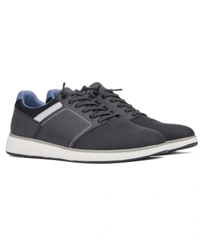 Reserved Footwear Monroe Mens Faux Leather Walking Casual And Fashion Sneakers In Black