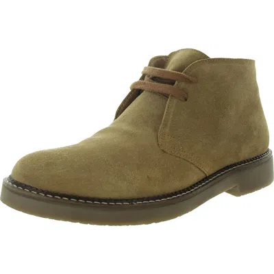 Reserved Footwear Mens Lace-up Suede Chukka Boots In Brown