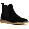 Reserved Footwear Mens Suede Round Toe Chelsea Boots In Black