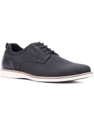 Reserved Footwear Vertigo Mens Faux Suede Almond Toe Oxfords In Black