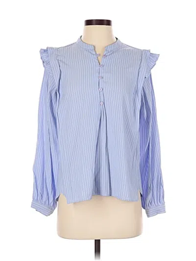 Pre-owned Reserved Long Sleeve Blouse In Blue