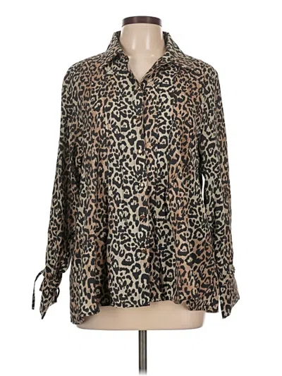 Pre-owned Reserved Long Sleeve Blouse In Brown