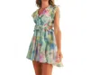 Reset By Jane Amira Mini Dress In Water Colors In Multi