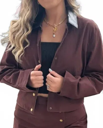 Reset By Jane Carly Drop Shoulder Jacket In Brown
