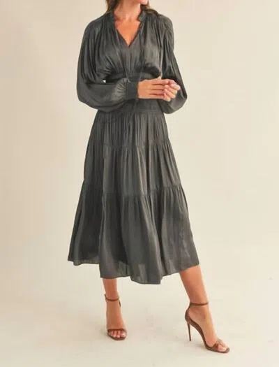 Reset By Jane Claudia Dress In Charcoal In Pink