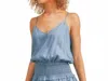 Reset By Jane Crop Cami In Denim In Multi