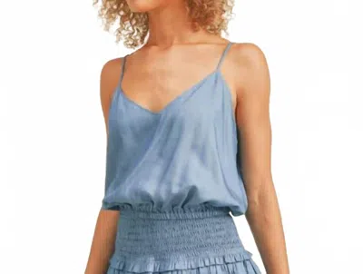 Reset By Jane Crop Cami In Denim In Multi