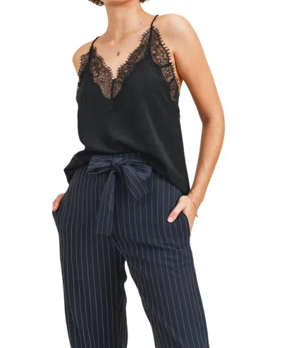Reset By Jane Devon Silky Lace Cami Top In Black