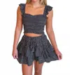 Reset By Jane Dotty Smocked Skort In Black In Multi