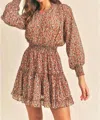 RESET BY JANE DREW DRESS IN RUST FLORAL
