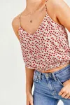 Reset By Jane Floral Cropped Tank Top In Rose