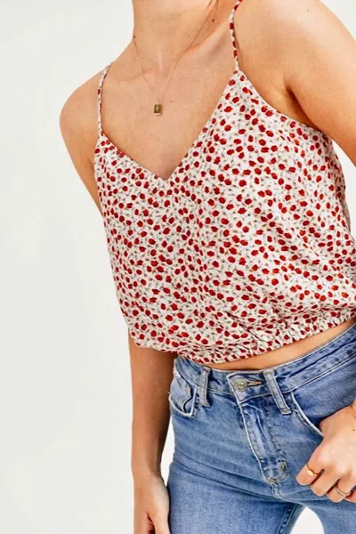 Reset By Jane Floral Cropped Tank Top In Rose