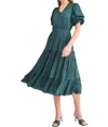 Reset By Jane Helena Midi Dress In Teal In Blue