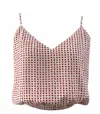 Reset By Jane Kaia V-neck Tank Top In Red/white In Brown