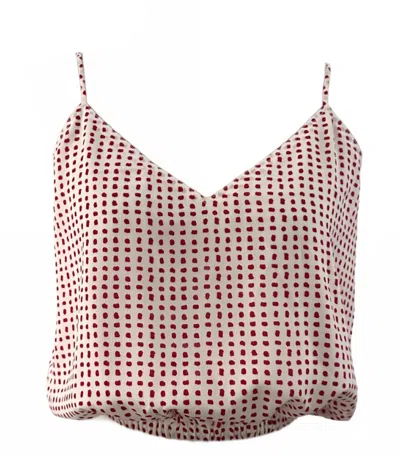 Reset By Jane Kaia V-neck Tank Top In Red/white In Brown