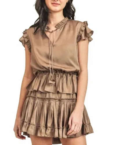 Reset By Jane Lubna Mini Dress In Mocha In Brown