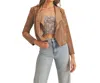 Reset By Jane Madison Faux Suede Leather Jacket In Brown In Brown