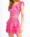 Reset By Jane Seychelles Ruffle Skort In Hot Pink In Pink