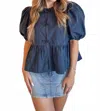 Reset By Jane Polly Top In Navy In Blue