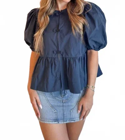 Reset By Jane Polly Top In Navy In Blue