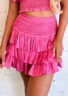 Reset By Jane Seychelles Ruffle Skort In Hot Pink In Pink