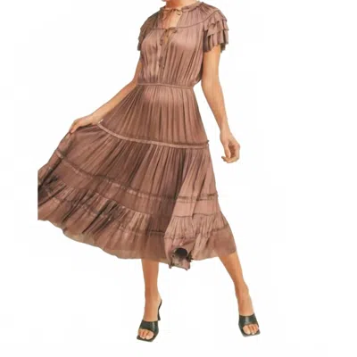 Reset By Jane Short Sleeve Ruffle Dress In Mauve