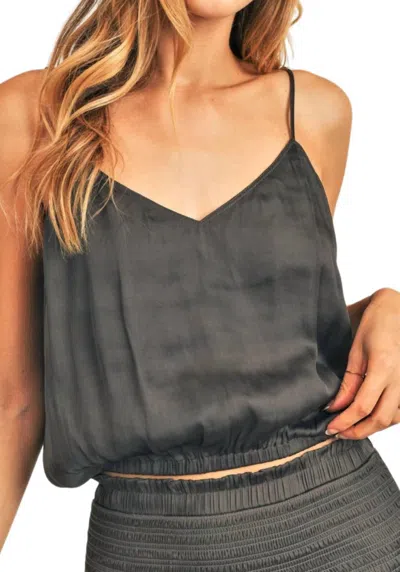Reset By Jane Silky Amore Top In Charcoal In Pink