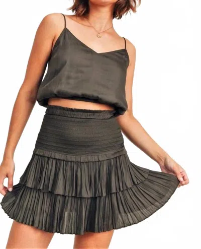 RESET BY JANE SILKY CROP TOP IN OLIVE