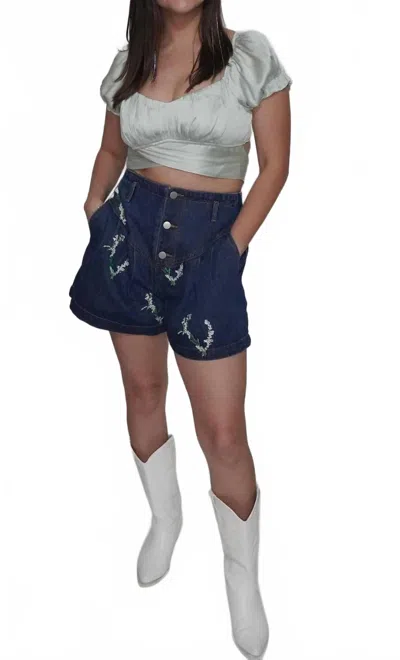 Reset By Jane Silky Crop Top In Sage Green In Multi