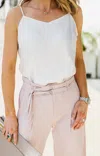 Reset By Jane Spaghetti Strap Camisole Bodysuit In Ivory In Multi