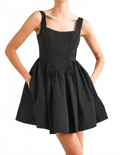 Reset By Jane Square Neck Corset Dress In Black